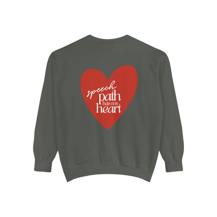 i love speech comfort colors crewneck