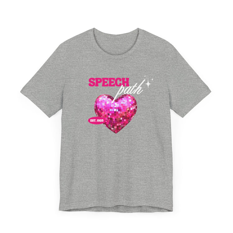 speech path disco heart tee
