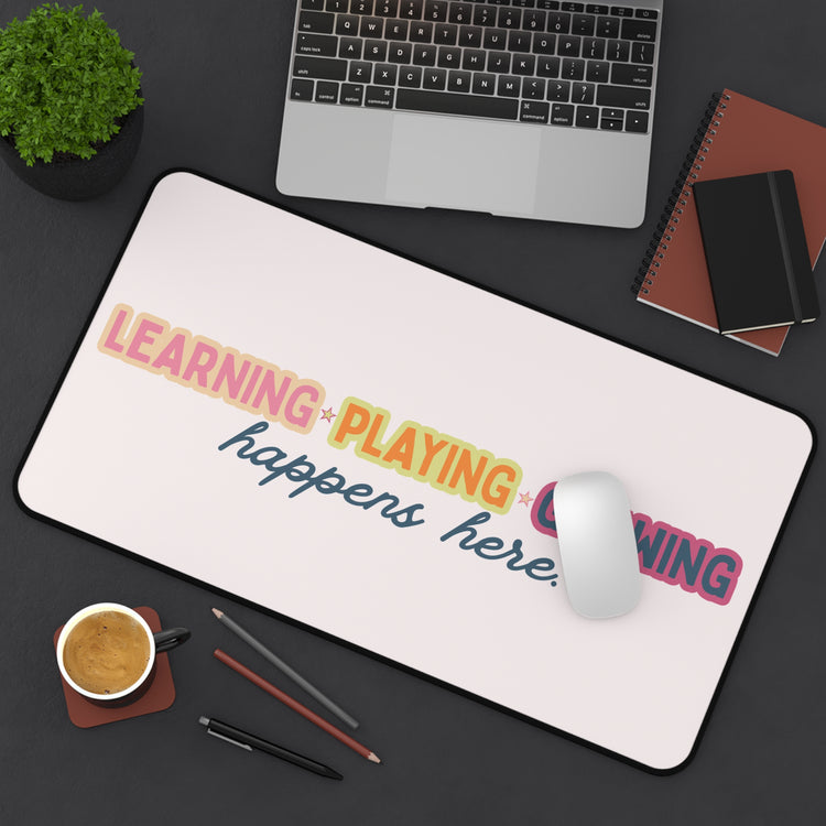 learning playing growing desk mat