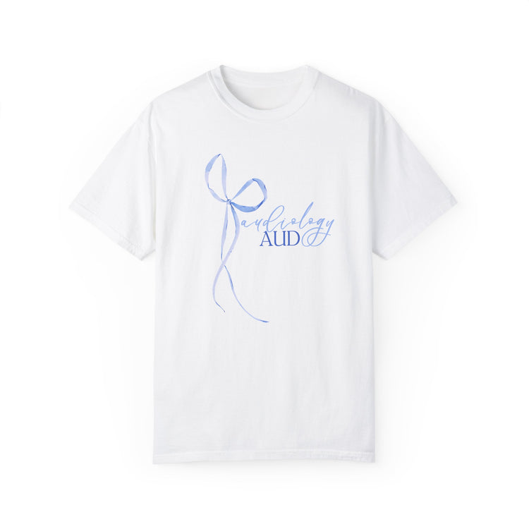 blue bow audiology comfort colors tee