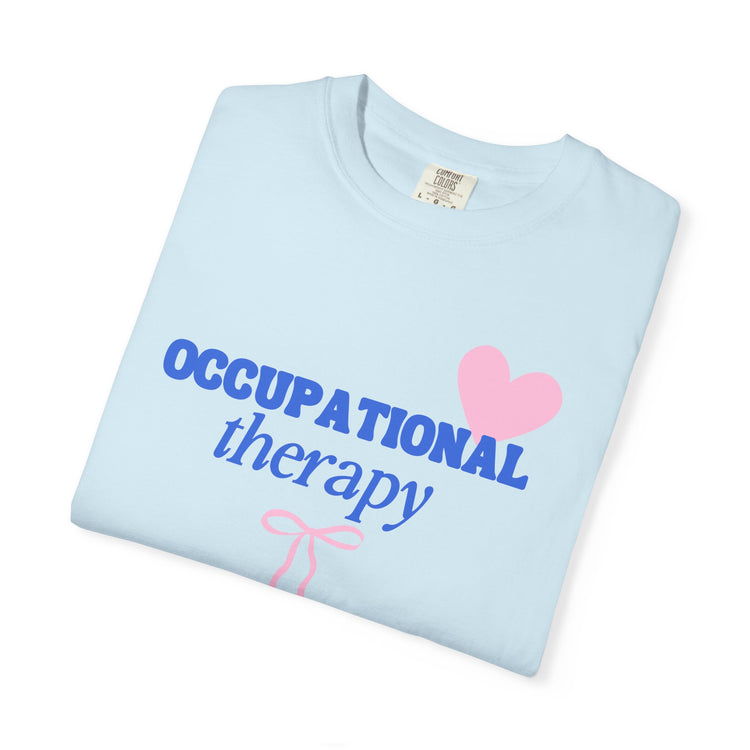OT heart + bow comfort colors tee