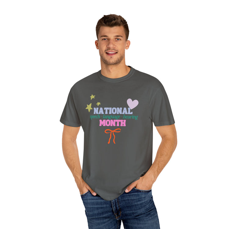 NSLHM colorful bow comfort colors tee