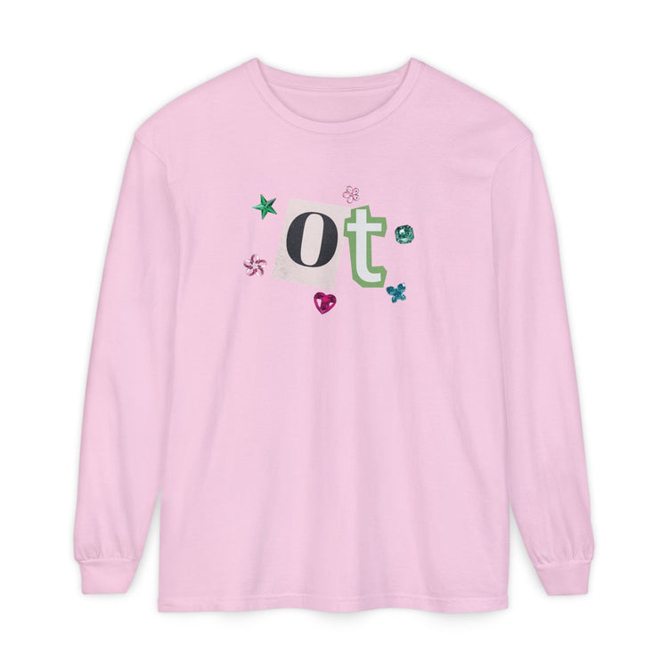 OT newspaper gem comfort colors long sleeve tee