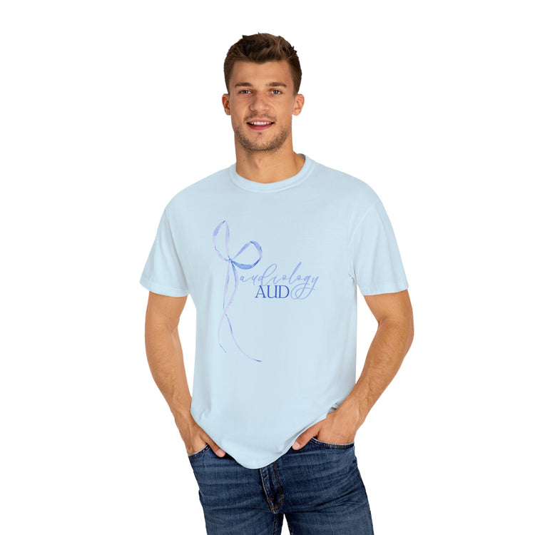 blue bow audiology comfort colors tee