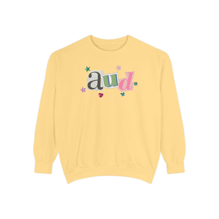 AUD newspaper gem comfort colors crewneck