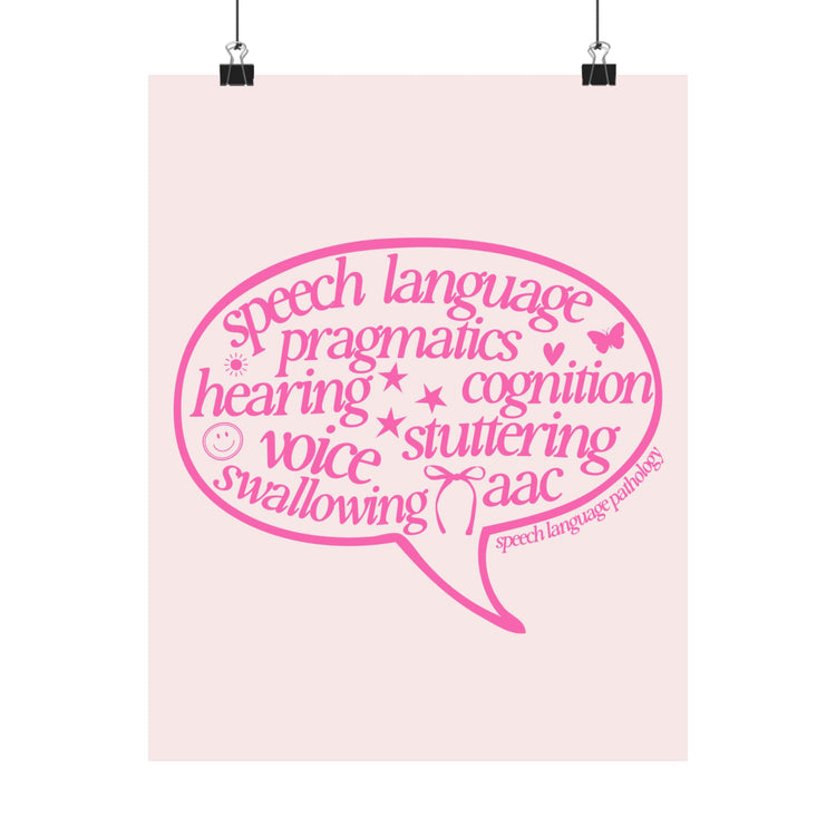 speech scope pink bubble wall poster