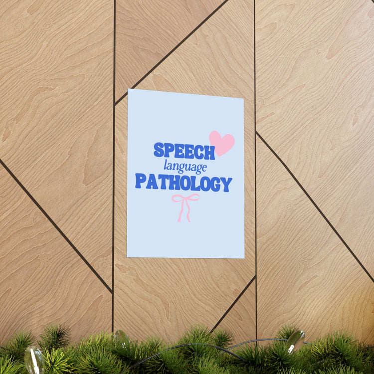 speech language pathology hearts + bow wall poster