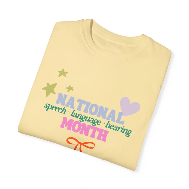 NSLHM colorful bow comfort colors tee