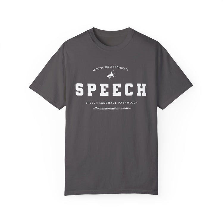 SPEECH varsity simple comfort colors tee