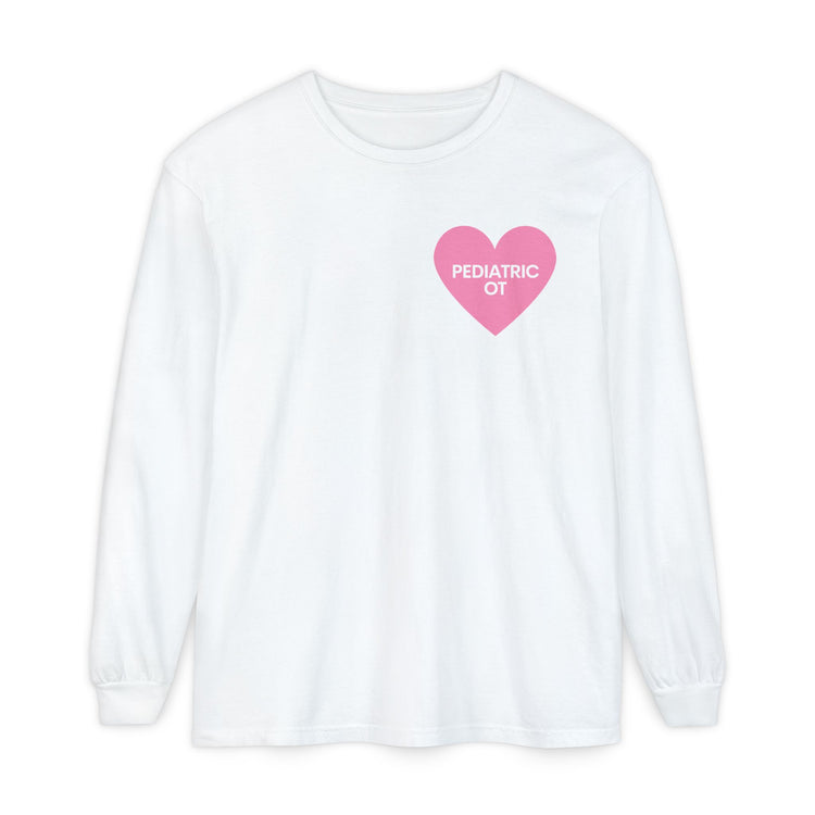 pediatric OT heart long sleeve tee