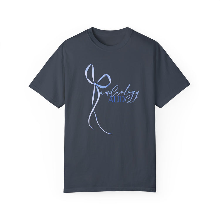 blue bow audiology comfort colors tee