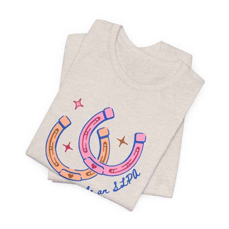 horseshoe lucky to be an SLPA tee