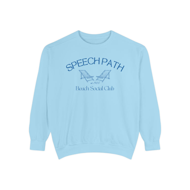 speech path beach chairs comfort colors crewneck