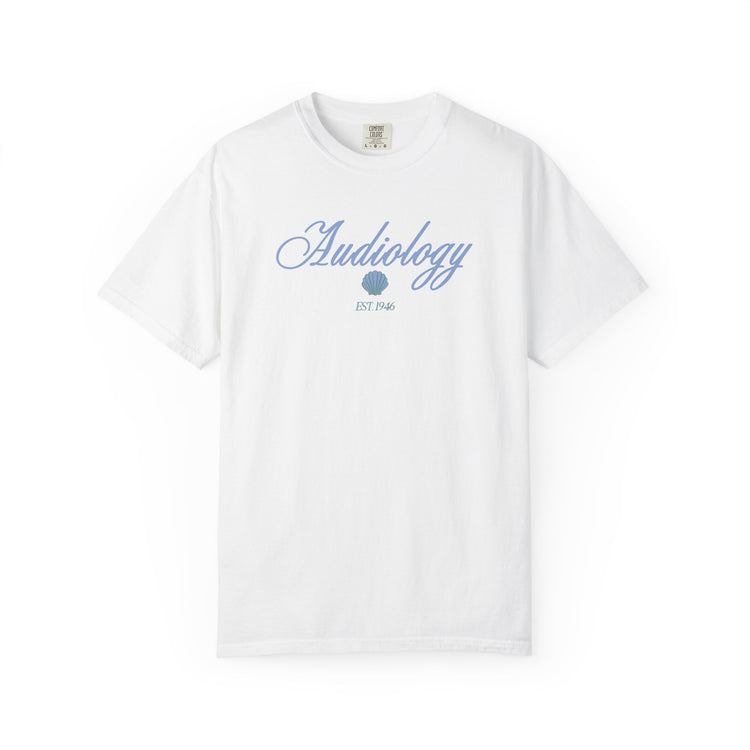 audiology clam est. 1946 comfort colors tee