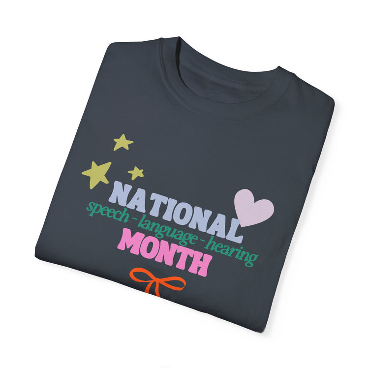 NSLHM colorful bow comfort colors tee