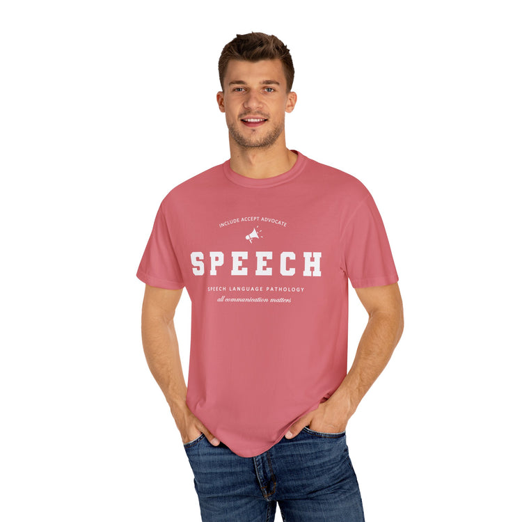 SPEECH varsity simple comfort colors tee