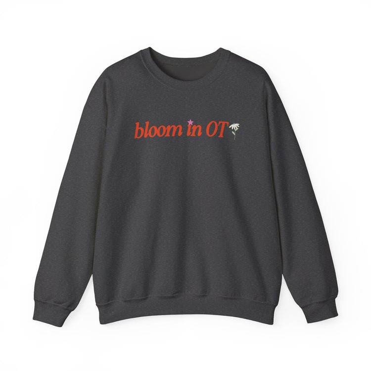 bloom in OT front/back crewneck