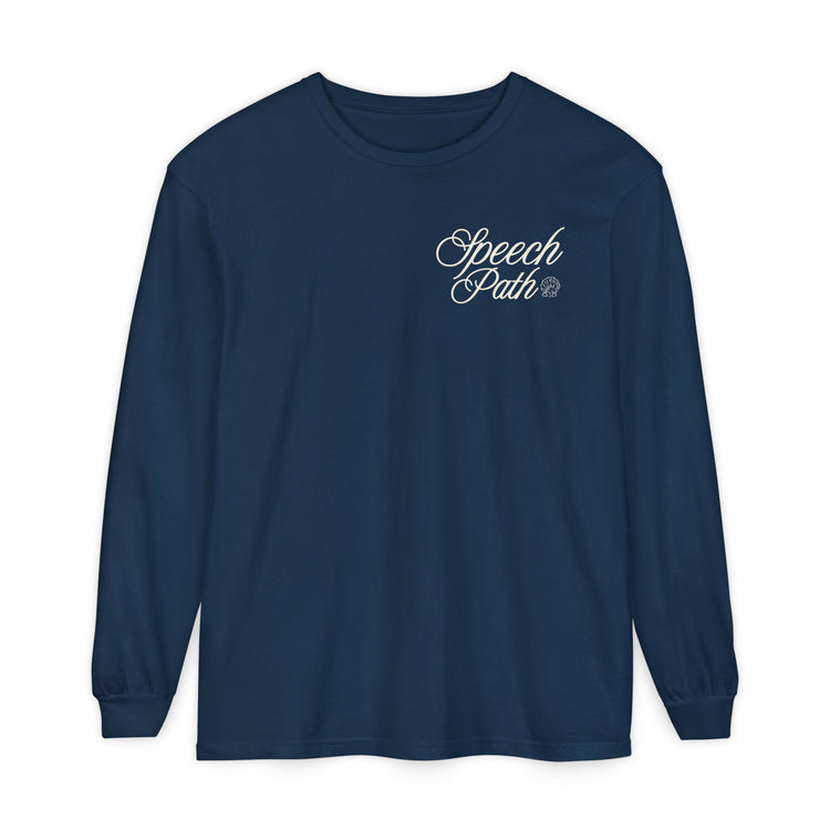 speech path high tides front/back comfort colors long sleeve tee