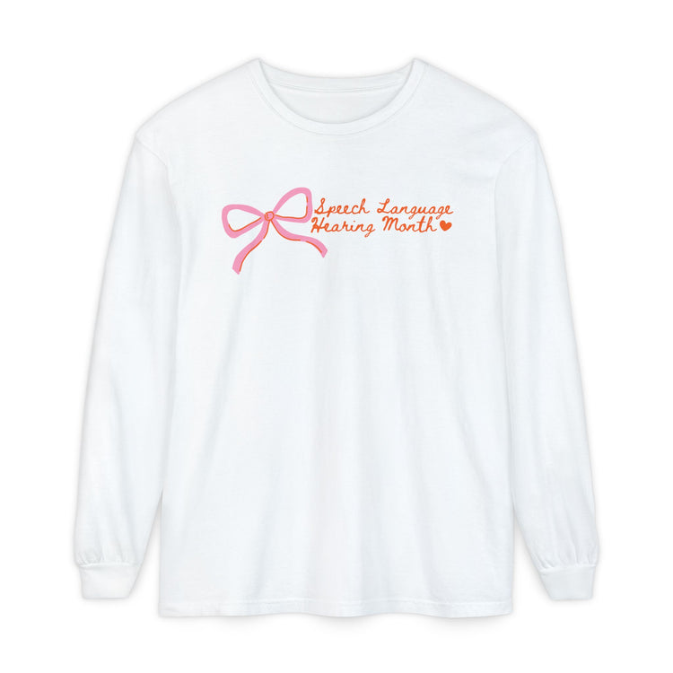 NSLHM pink bow long sleeve tee