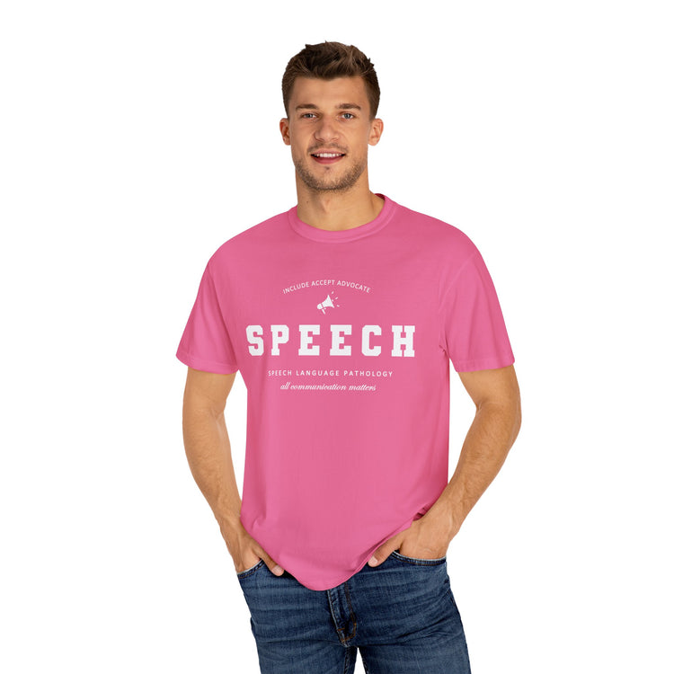 SPEECH varsity simple comfort colors tee