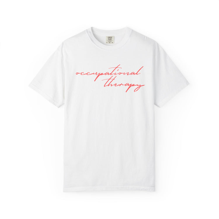 OT red cursive comfort colors tee