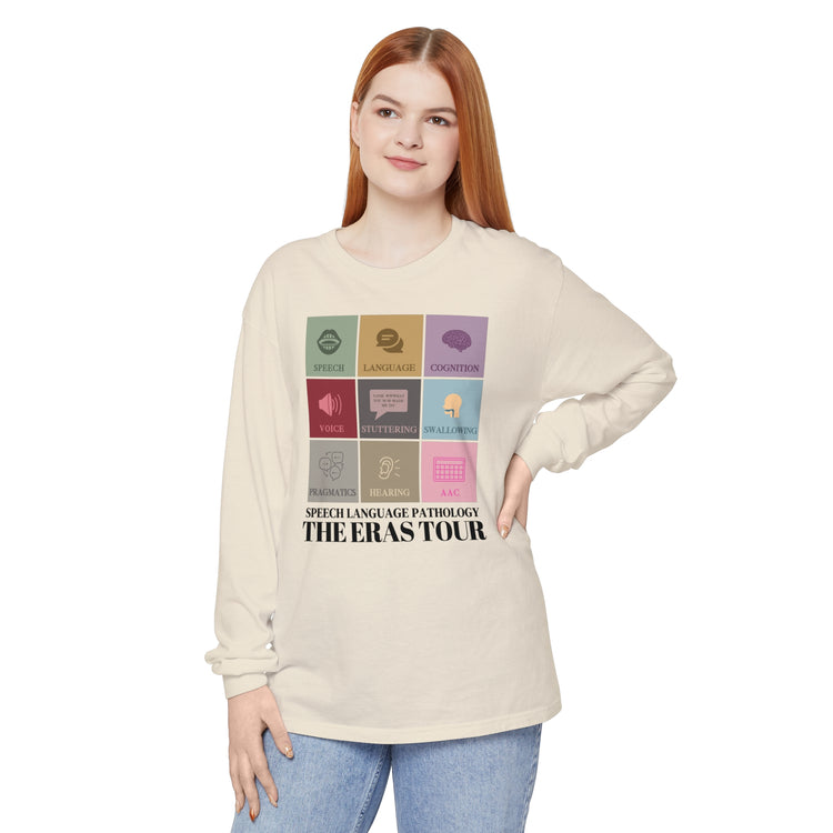 speech pathology eras comfort colors long sleeve tee