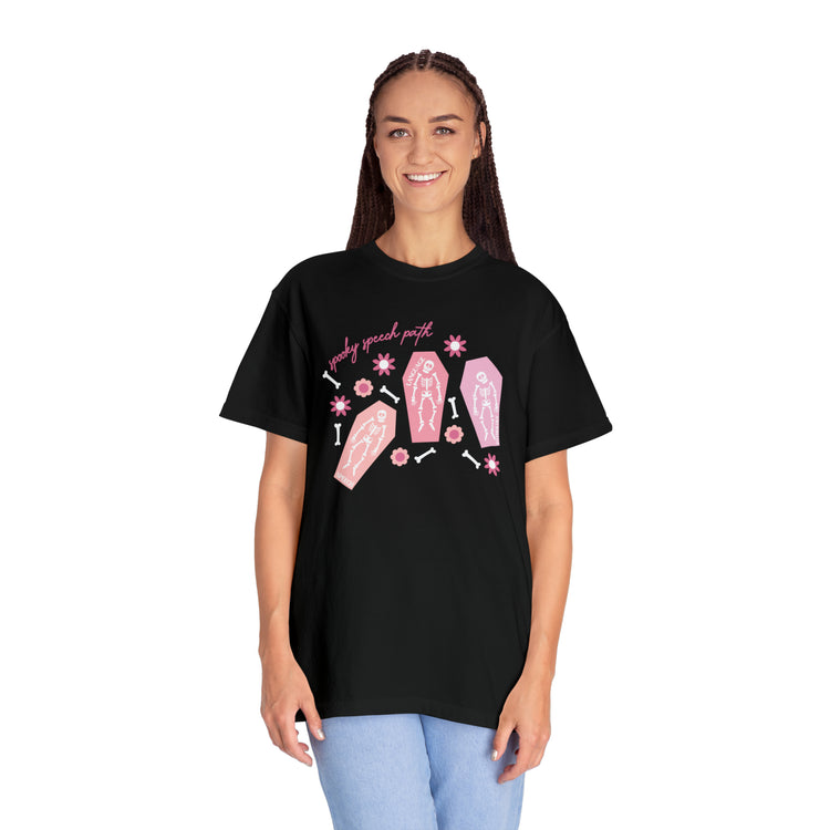 spooky speech skeleton bones comfort colors tee