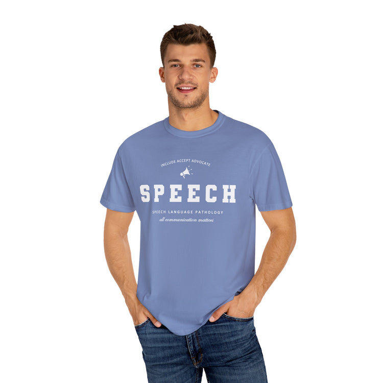 SPEECH varsity simple comfort colors tee