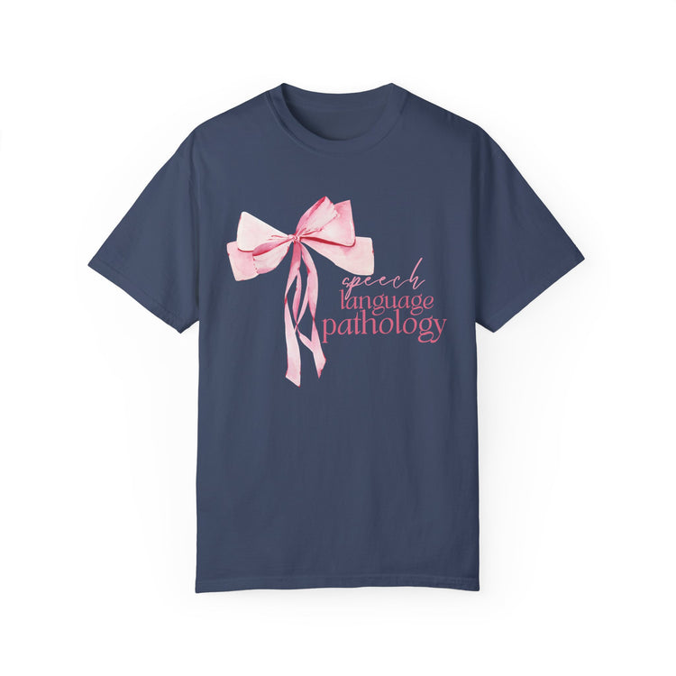 pink bow speech language pathology comfort colors tee