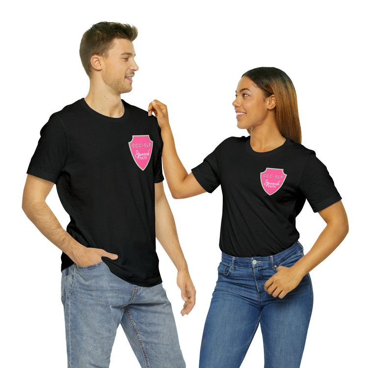 speech path ccc badge short sleeve tee