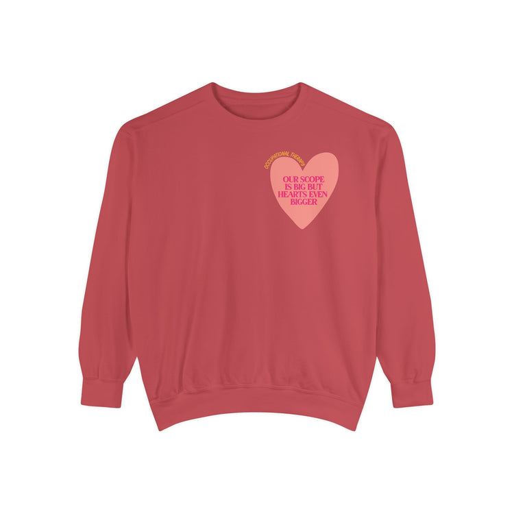 OT big scope heart comfort colors crewneck