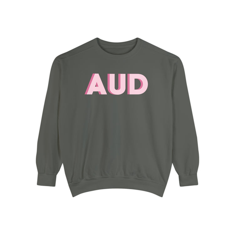 pink AUD audiology comfort colors crewneck