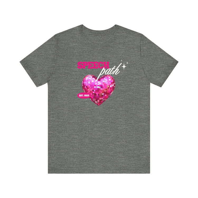 speech path disco heart tee