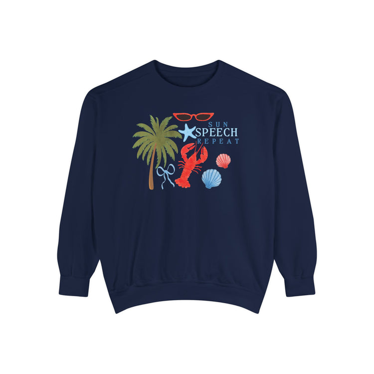 sun speech repeat comfort colors crewneck