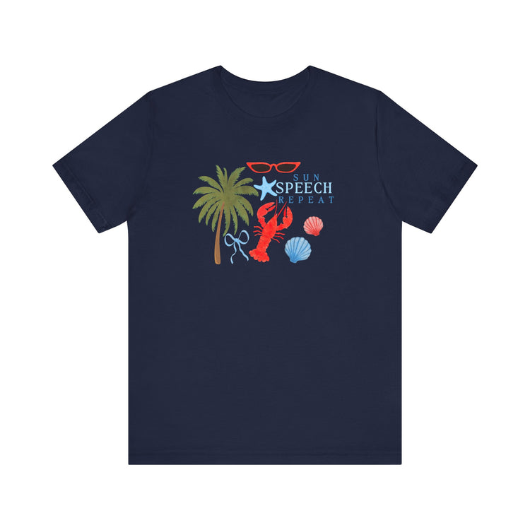 sun speech repeat short sleeve tee