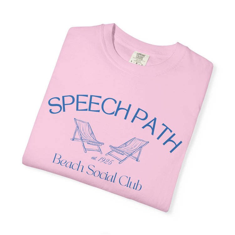 speech path beach chairs comfort colors tee