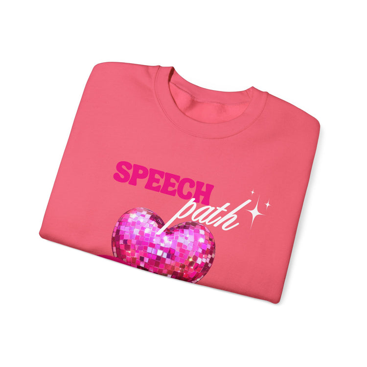 speech path disco heart crewneck