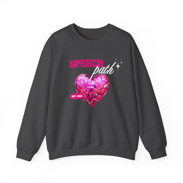 speech path disco heart crewneck