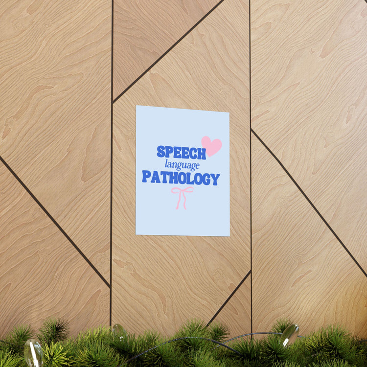 speech language pathology hearts + bow wall poster