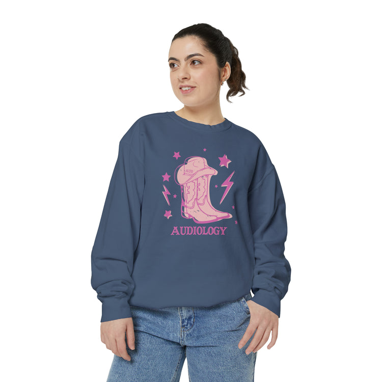 cowboy boots audiology comfort colors crewneck