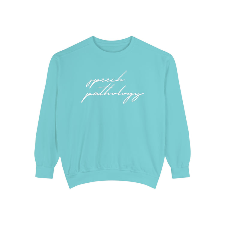 speech pathology simple cursive comfort colors crewneck