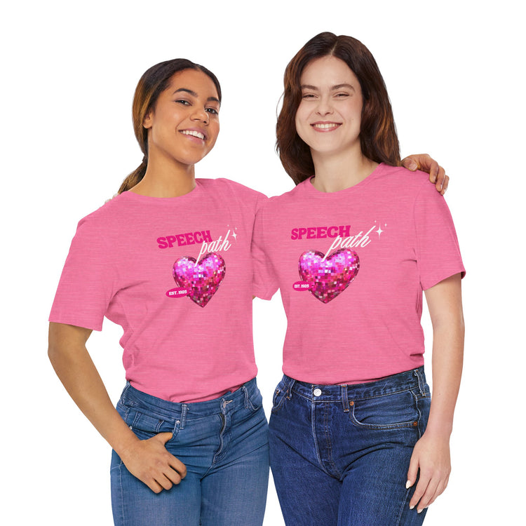 speech path disco heart tee