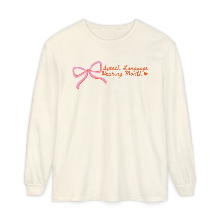 NSLHM pink bow long sleeve tee