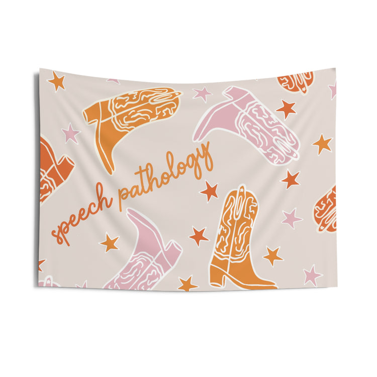 speech pathology boots wall tapestry