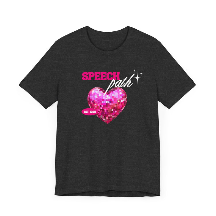 speech path disco heart tee