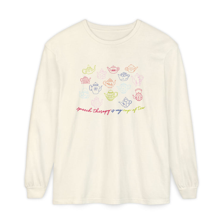 speech therapy is my cup of tea long sleeve tee