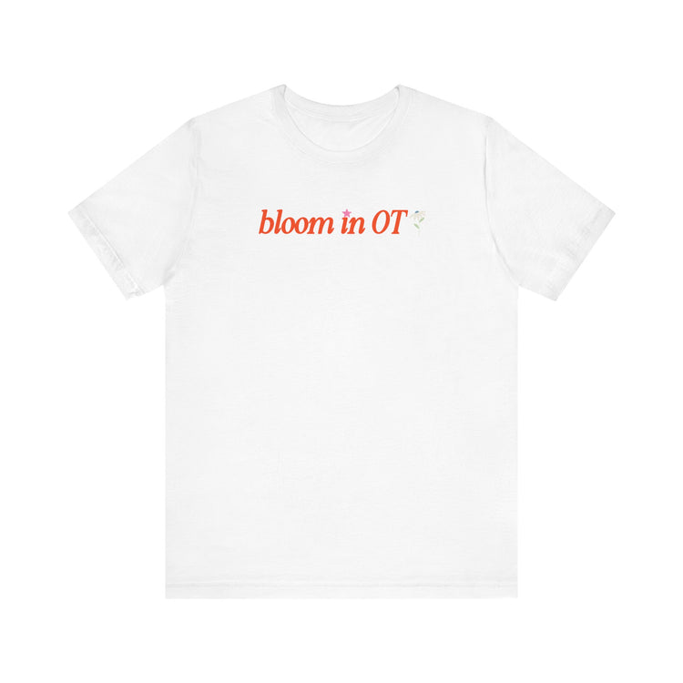 bloom in OT front/back short sleeve tee