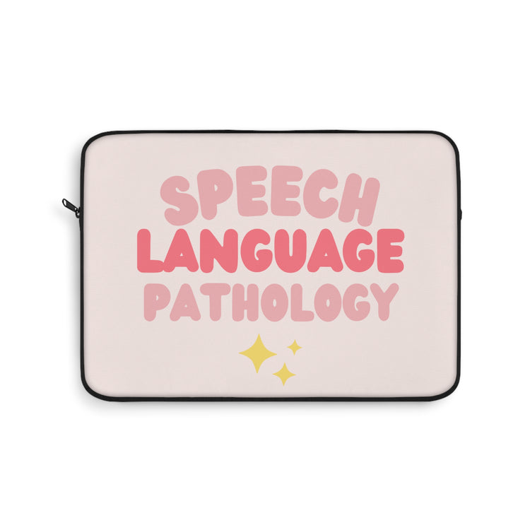 pink block speech language pathology laptop sleeve