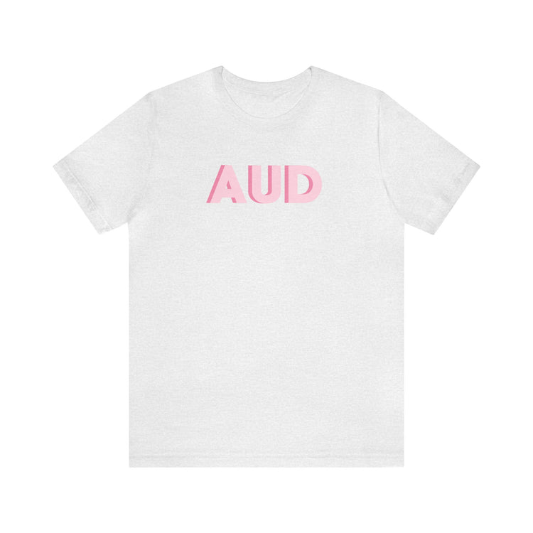 pink AUD audiology short sleeve tee