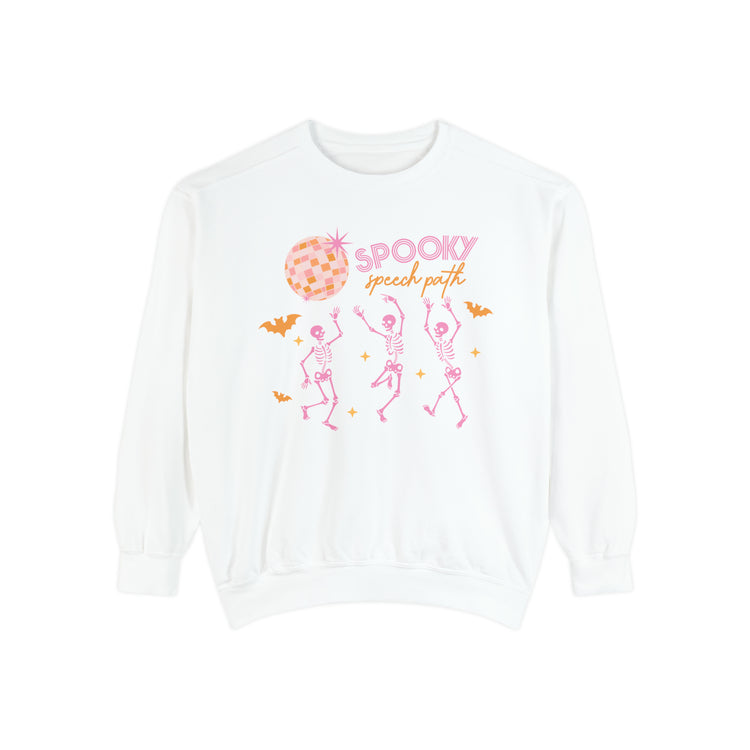 spooky speech disco skeleton comfort colors crewneck